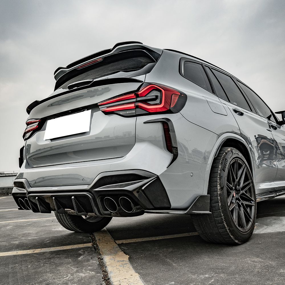 V Style Pre-Preg Carbon Fibre Rear Diffuser for BMW F97 X3M LCI 22-24-Carbon Factory