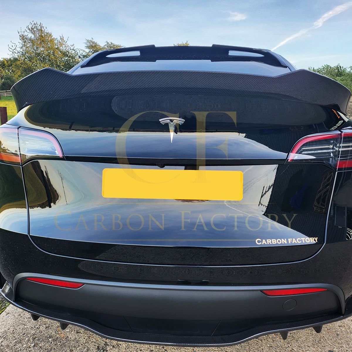 V Style Pre-Preg Carbon Fibre Rear Spoiler for Tesla Model Y 19-23-Carbon Factory