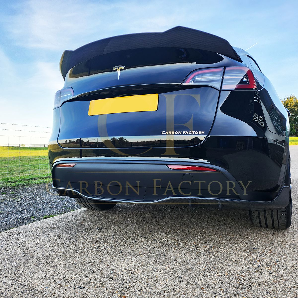 V Style Pre-Preg Carbon Fibre Rear Spoiler for Tesla Model Y 19-23-Carbon Factory