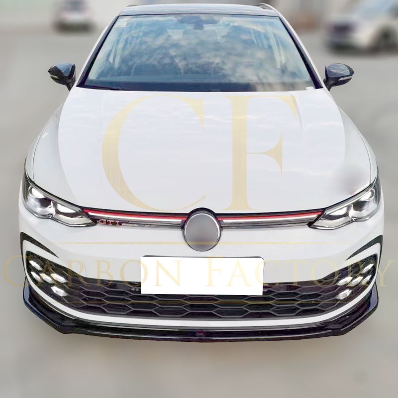 V2 Style Gloss Black Front Splitter for VW Golf MK8 GTI / R-LINE 21-23-Carbon Factory