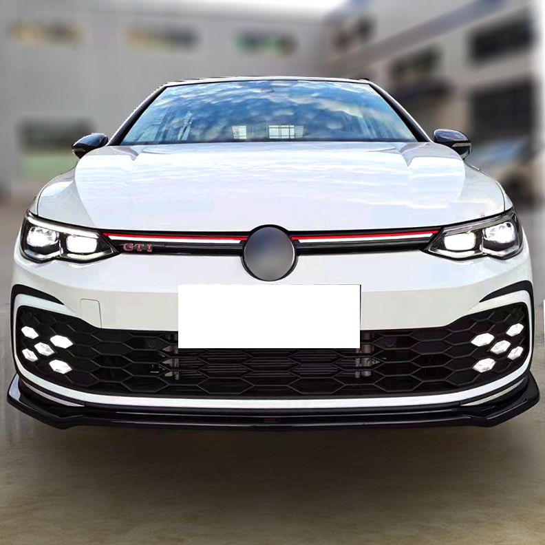 V2 Style Gloss Black Front Splitter for VW Golf MK8 GTI / R-LINE 21-23-Carbon Factory
