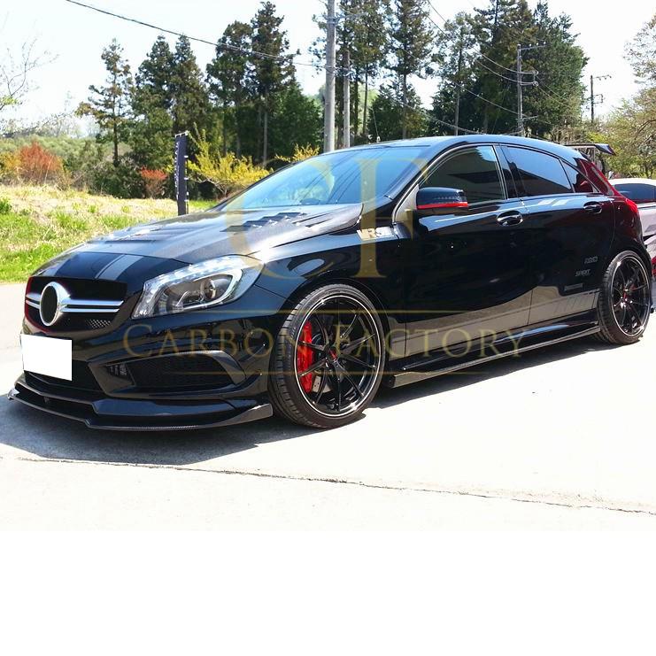 VRS Style Carbon Fibre Front Splitter for Mercedes Benz W176 A Class & A45 13-15-Carbon Factory