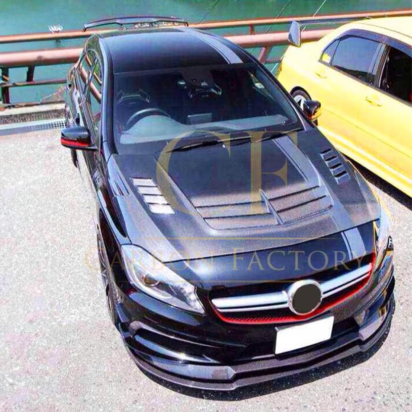 VRS Style Carbon Fibre Front Splitter for Mercedes Benz W176 A Class & A45 13-15-Carbon Factory