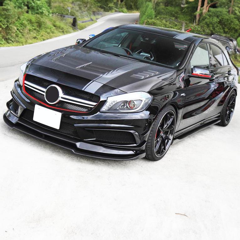 VRS Style Carbon Fibre Front Splitter for Mercedes Benz W176 A Class & A45 13-15-Carbon Factory