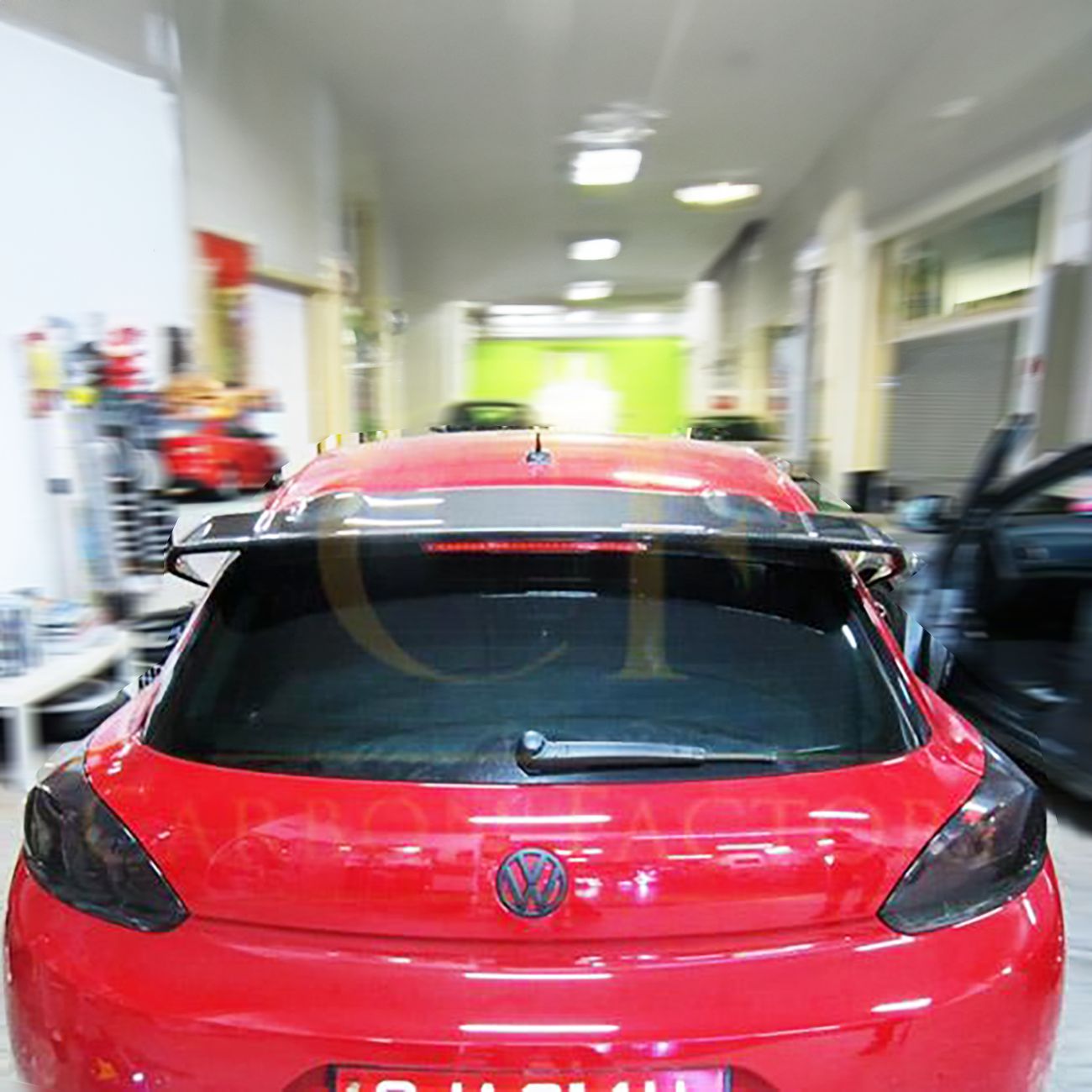 VT Style Carbon Fibre Roof Spoiler for VW Scirocco 09-14-Carbon Factory