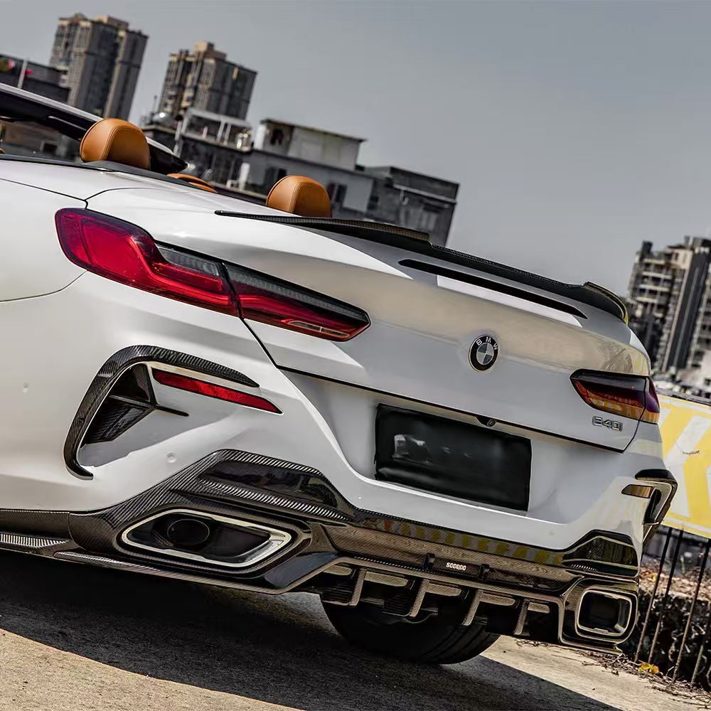SQ Style Pre-Preg Carbon Fibre Rear Diffuser for BMW G14 G15 8 Series 20-Present - Carbon Factory