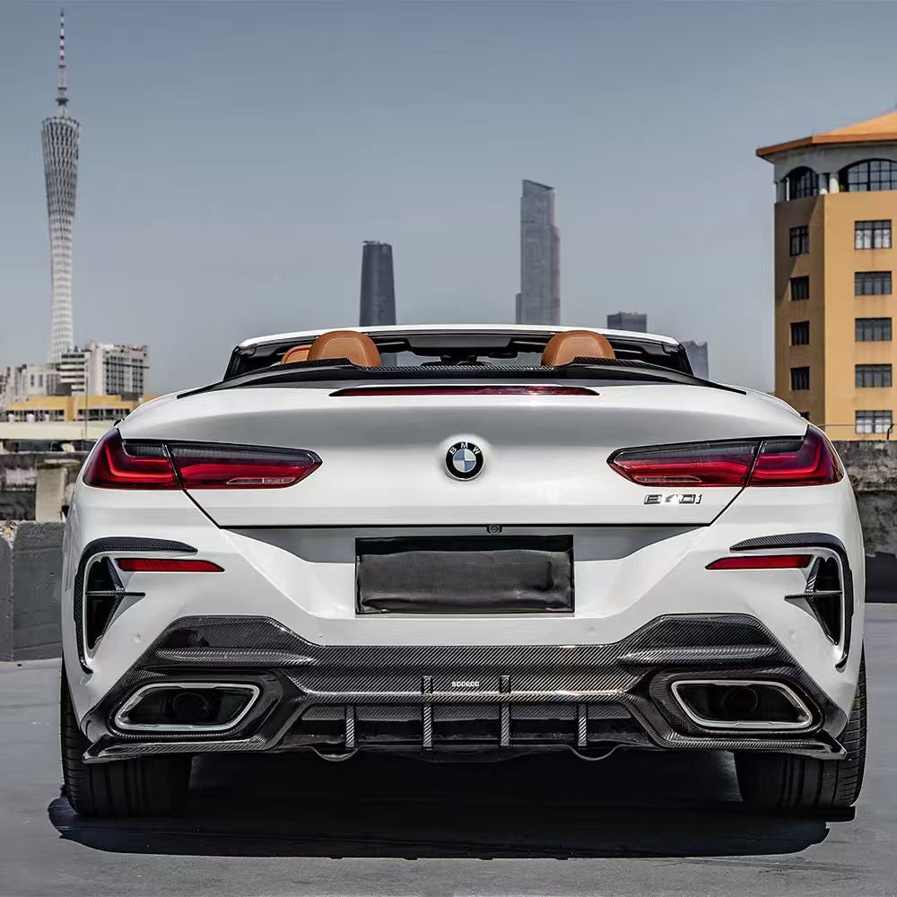 SQ Style Pre-Preg Carbon Fibre Rear Diffuser for BMW G14 G15 8 Series 20-Present - Carbon Factory