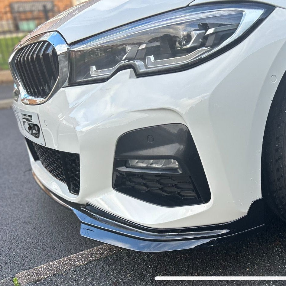 MP Style Gloss Black Front Splitter for BMW 3 Series G20 G21 Pre-LCI 19-21 - Carbon Factory