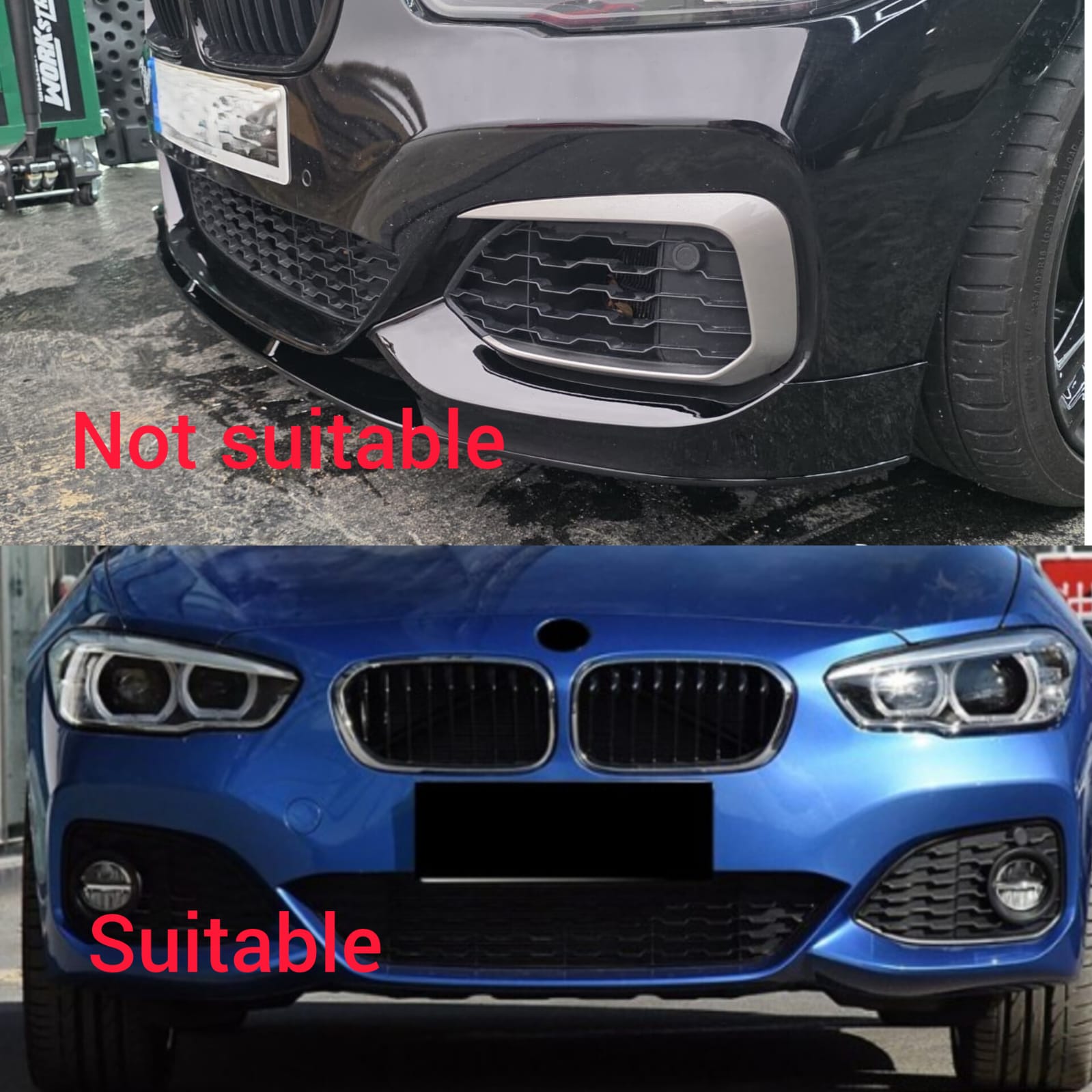 Gloss Black Front Bumper Trims for BMW F20 F21 1 Series LCI 15-19 - Carbon Factory