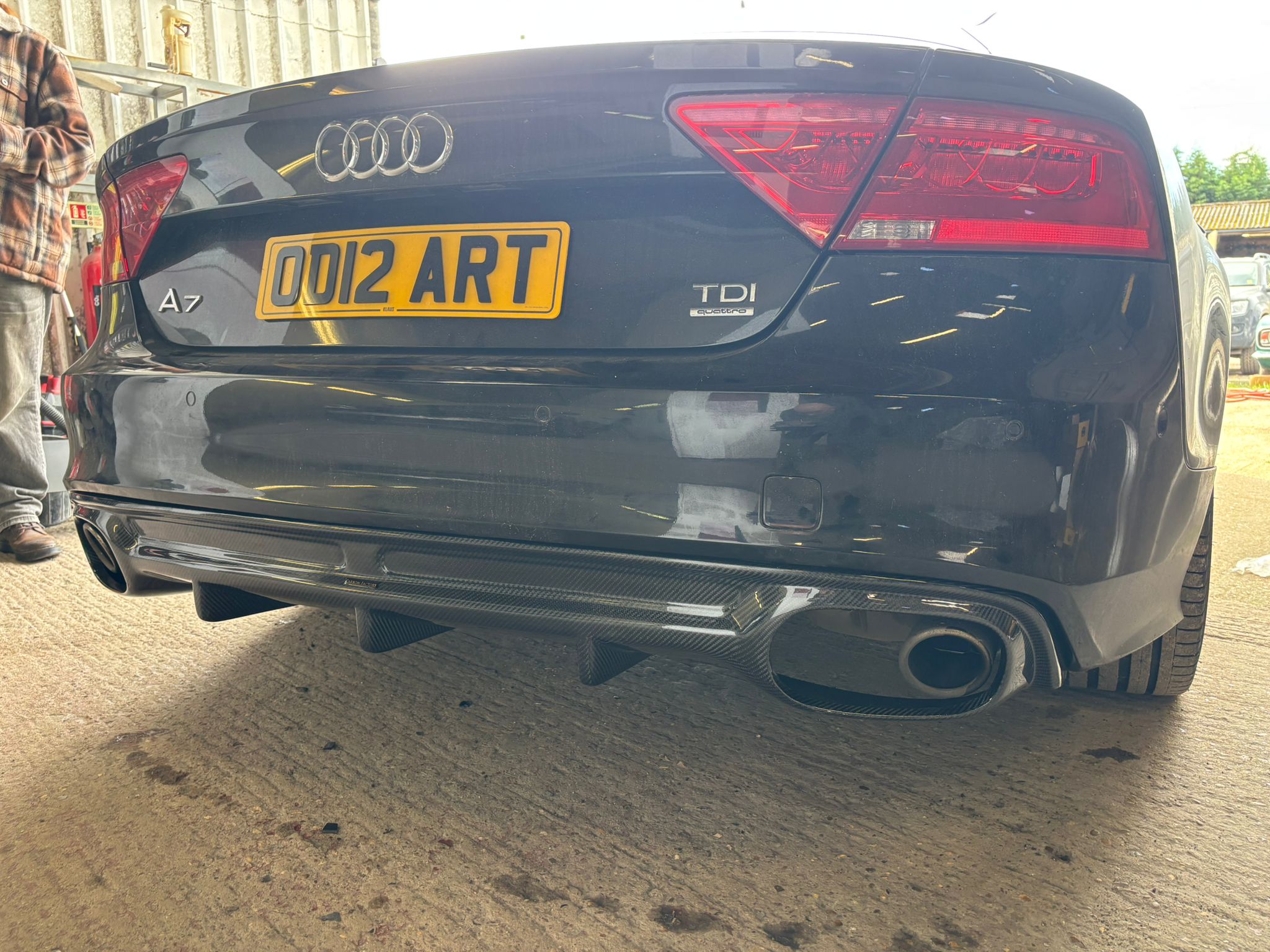 V Style Carbon Fibre Rear Diffuser for Audi 4G A7 S Line 10-14 - Carbon Factory