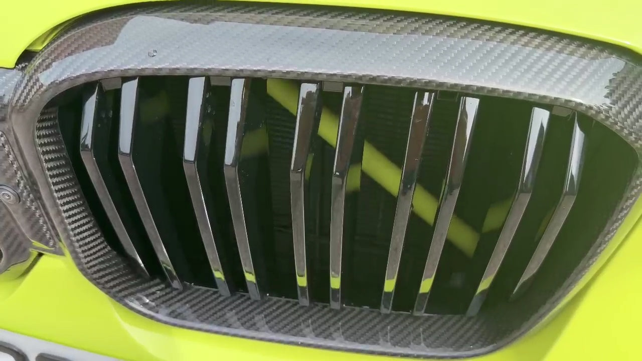 Double Slat Pre-Preg Carbon Fibre Front Grille for BMW F97 X3M F98 X4M LCI 22-26 - Carbon Factory