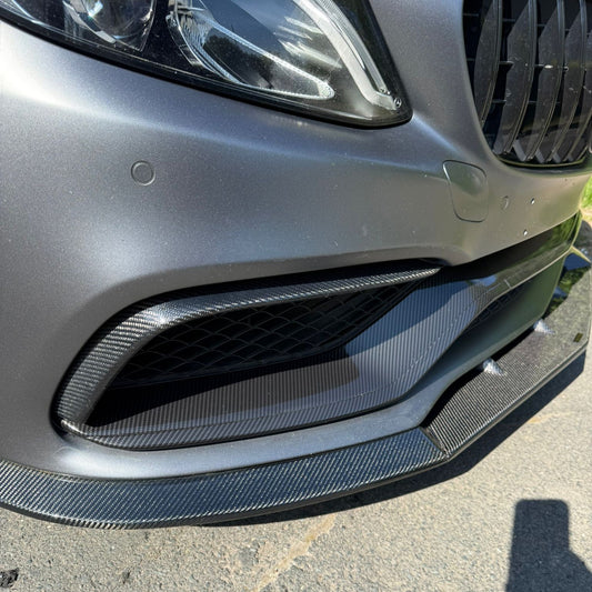 Carbon Fibre Front Fog Trims (2 Pieces) for Mercedes W205 C63 15-18 - Carbon Factory
