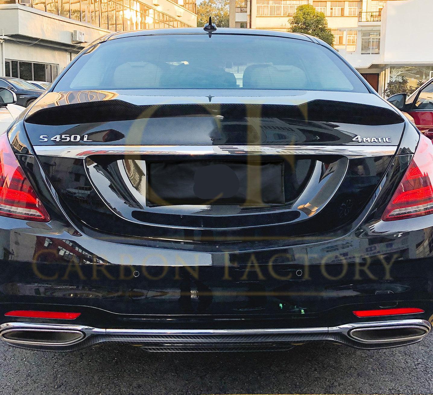 X Style Pre-Preg Carbon Fibre Boot Spoiler for Mercedes Benz W222 S Class Saloon 14-20-Carbon Factory
