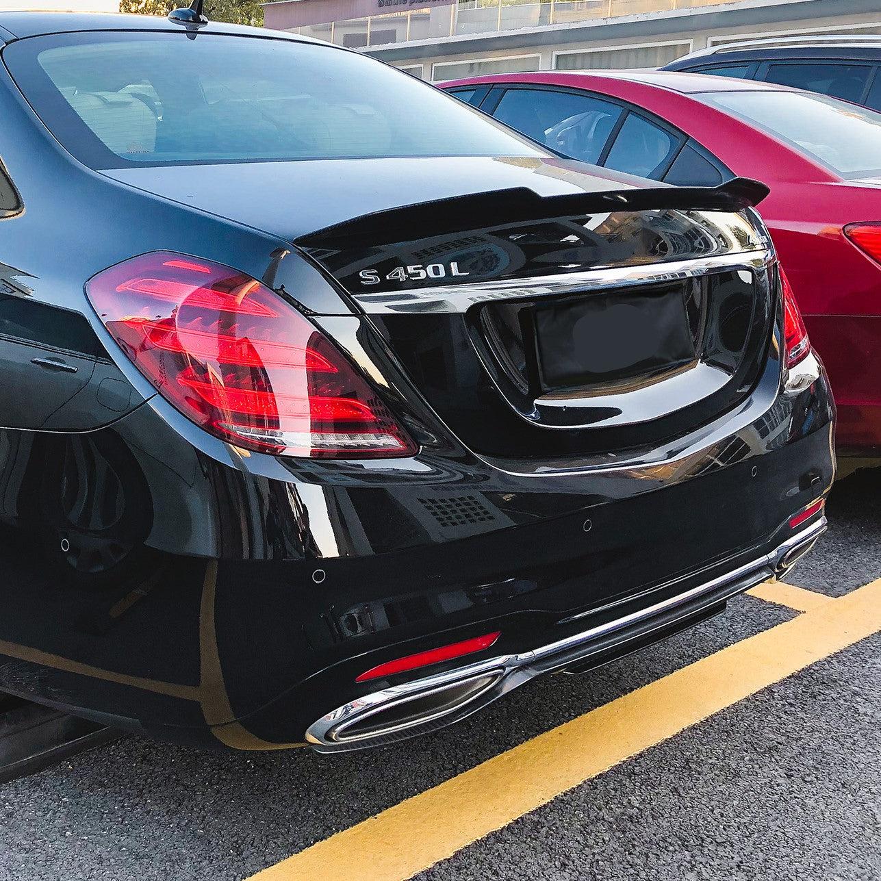 X Style Pre-Preg Carbon Fibre Boot Spoiler for Mercedes Benz W222 S Class Saloon 14-20-Carbon Factory