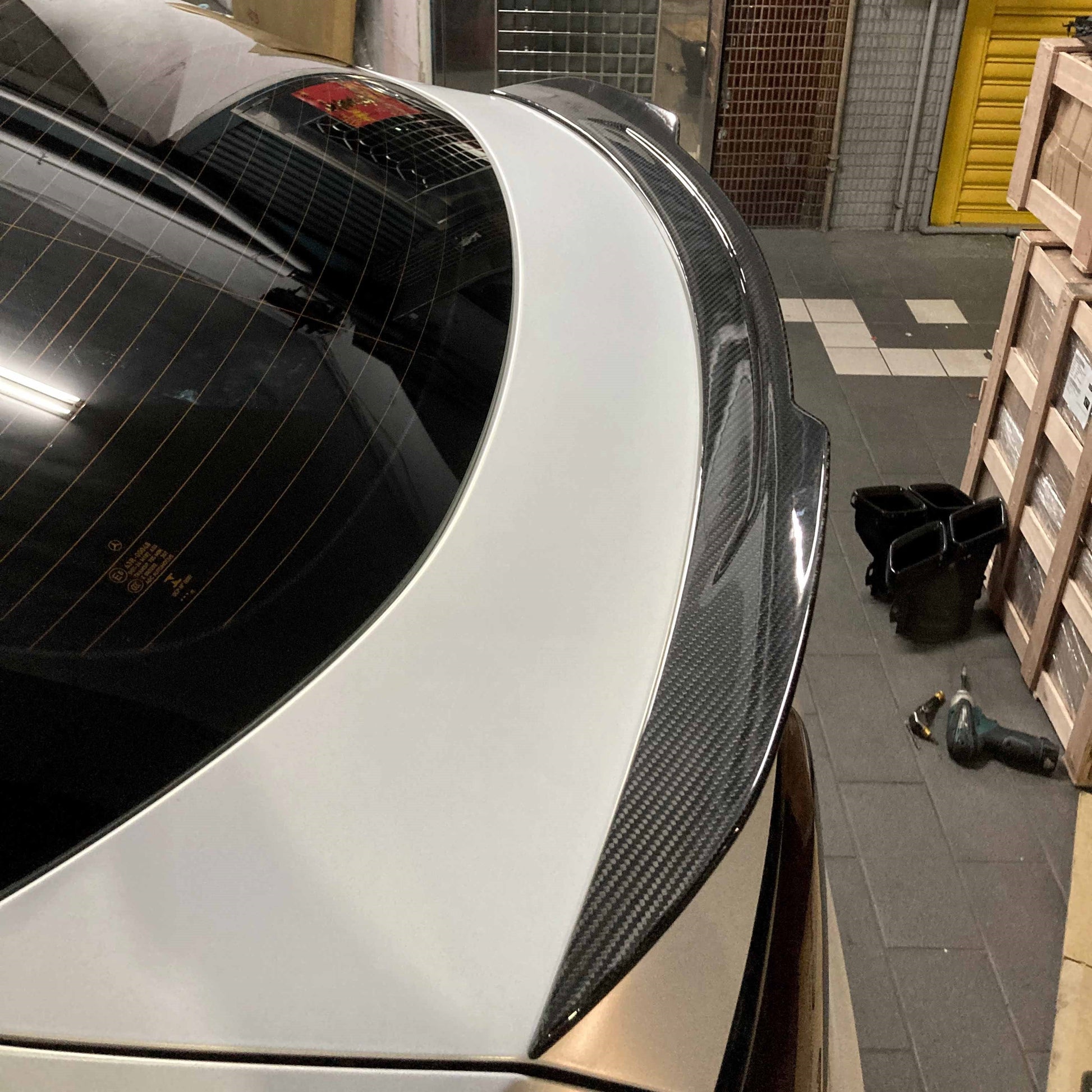 X Style Pre-Preg Carbon Fibre Boot Spoiler for Mercedes Benz W253 GLC Saloon 16-23-Carbon Factory