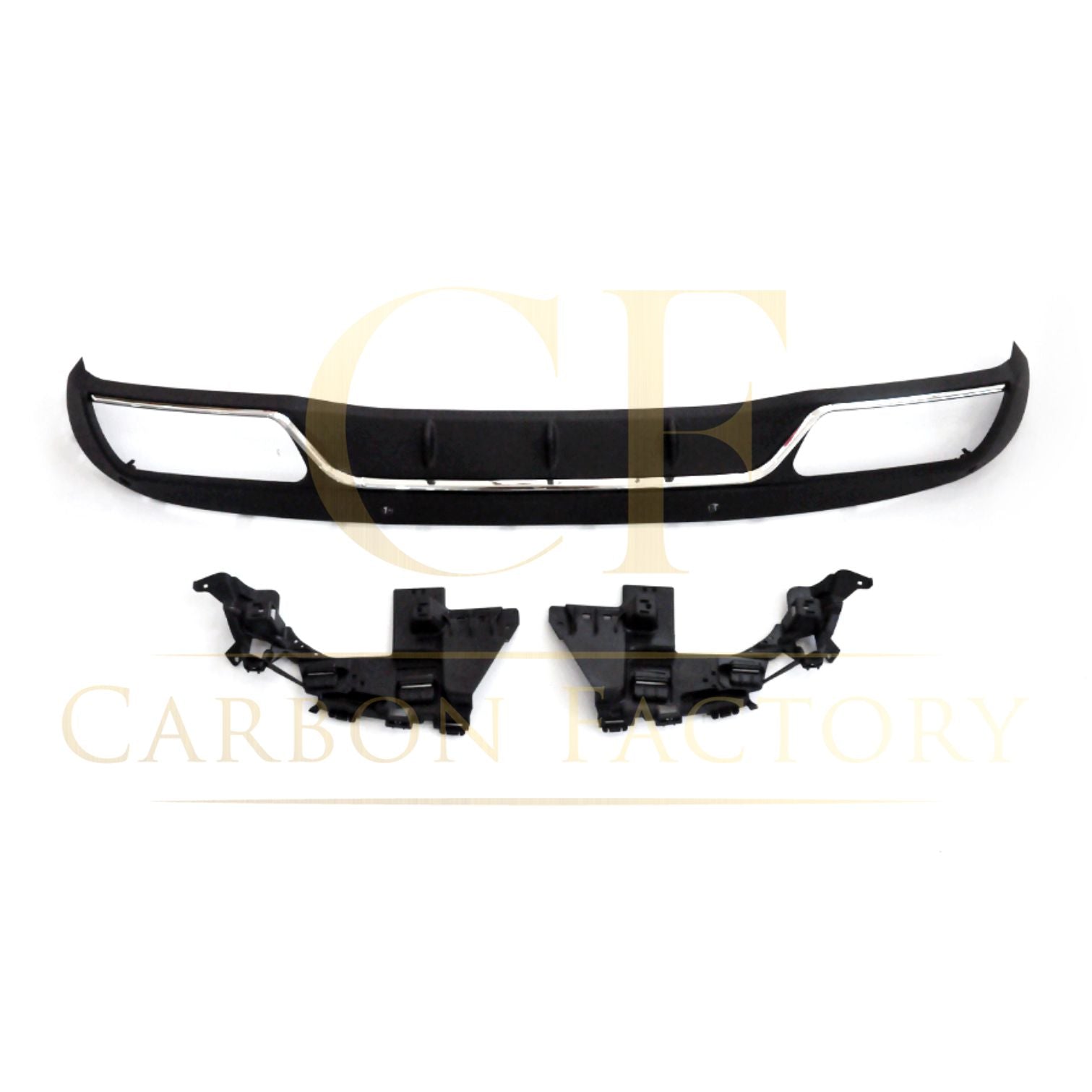 Z Style Gloss Black Rear Diffuser & Exhaust Tips for Mercedes Benz W205 C Class & C63 Saloon & Estate 15-21-Carbon Factory