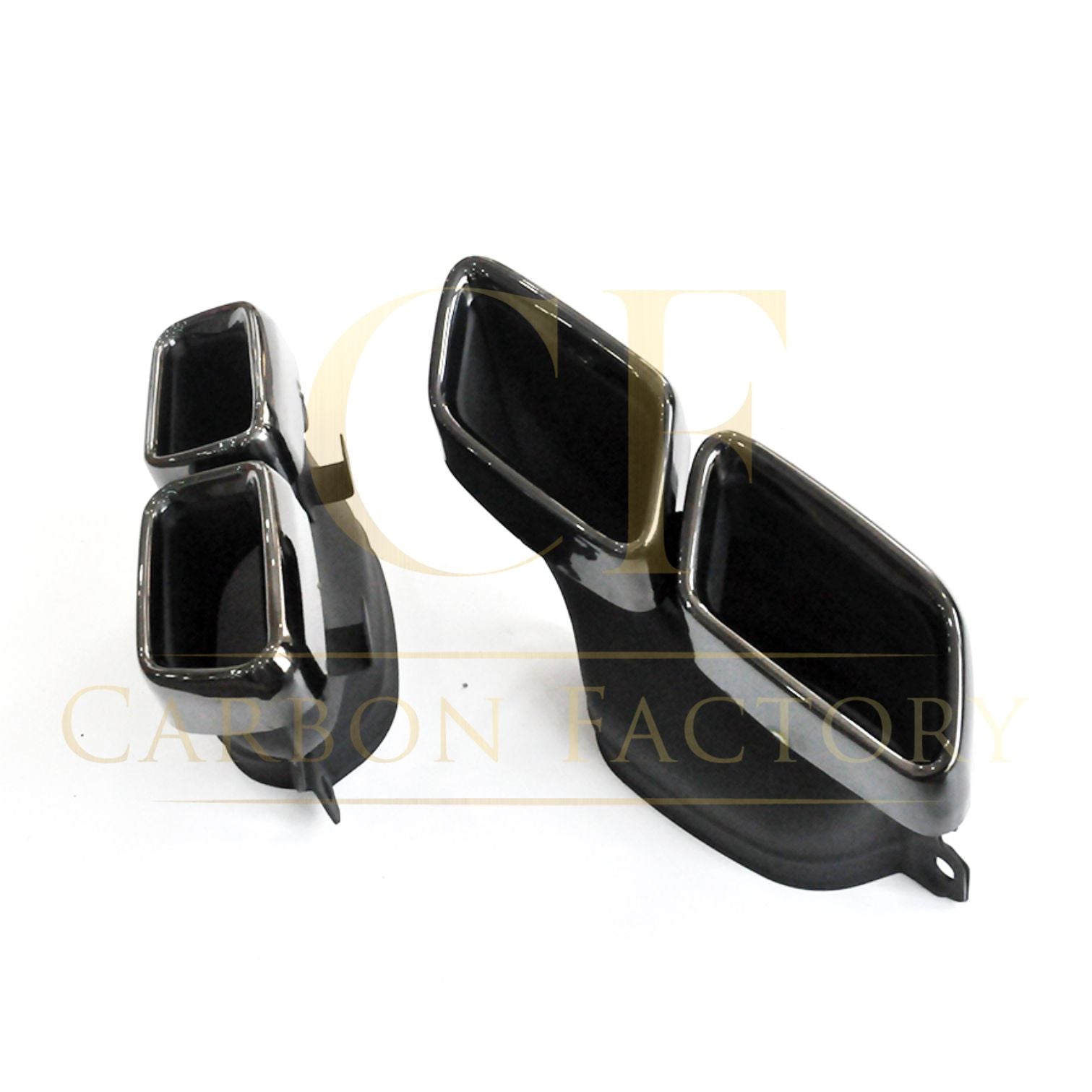 Z Style Gloss Black Rear Diffuser & Exhaust Tips for Mercedes Benz W205 C Class & C63 Saloon & Estate 15-21-Carbon Factory