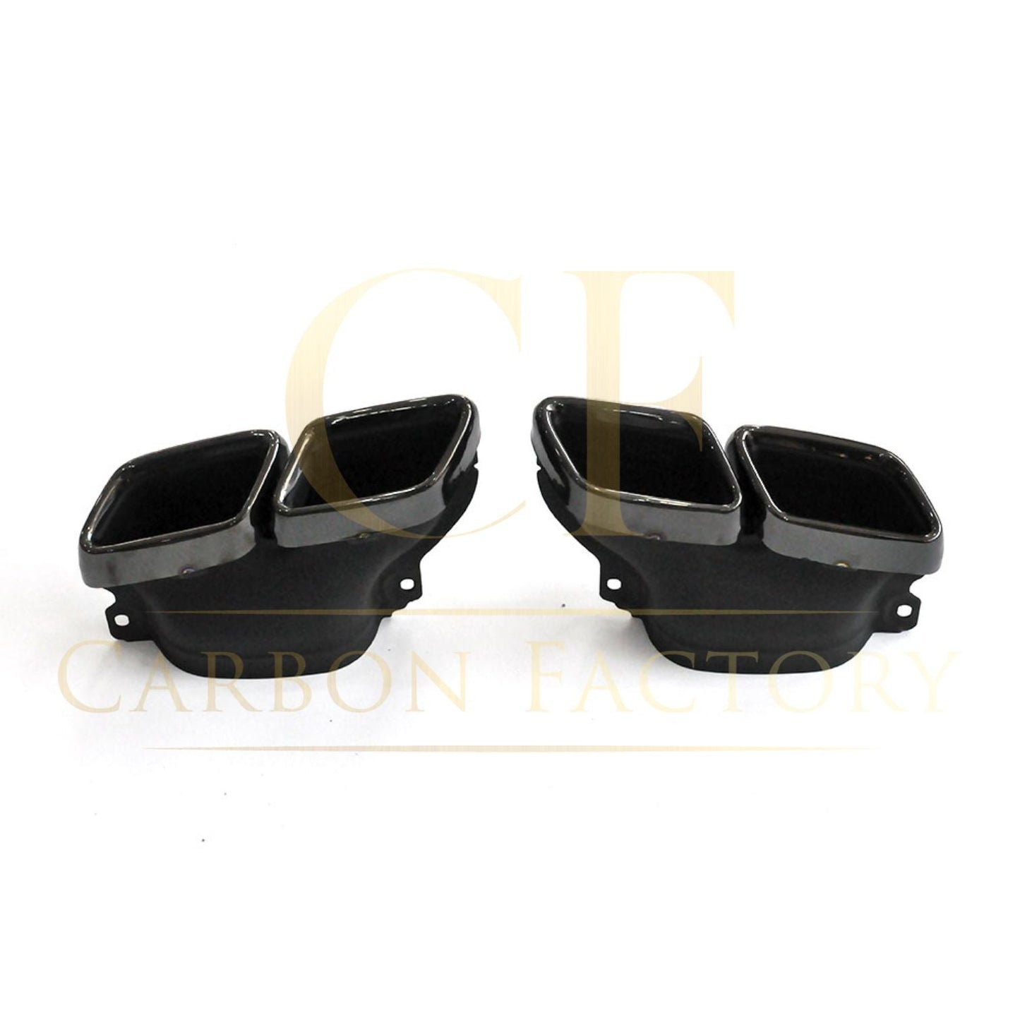Z Style Gloss Black Rear Diffuser & Exhaust Tips for Mercedes Benz W205 C Class & C63 Saloon & Estate 15-21-Carbon Factory