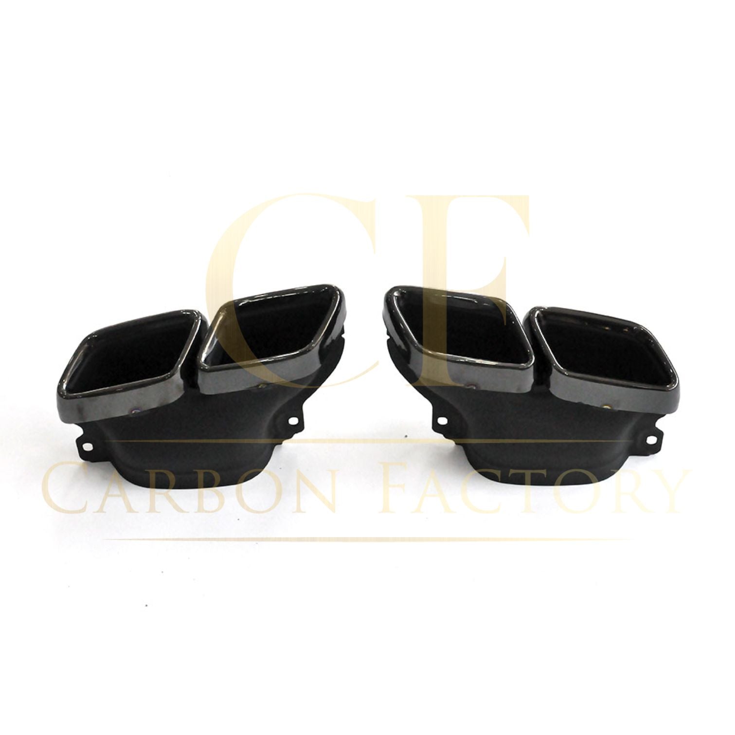 Z Style Gloss Black Rear Diffuser & Exhaust Tips for Mercedes Benz W205 C Class & C63 Saloon & Estate 15-21-Carbon Factory