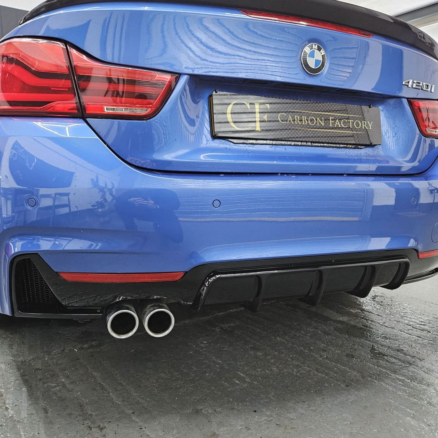 On-Site fitting - Gloss Black Diffuser (no exhaust / bumper on) - Carbon Factory