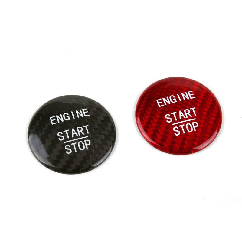 Carbon Fibre universal keyless go engine start button for Mercedes Benz vehicles, designed as a sleek car accessory.