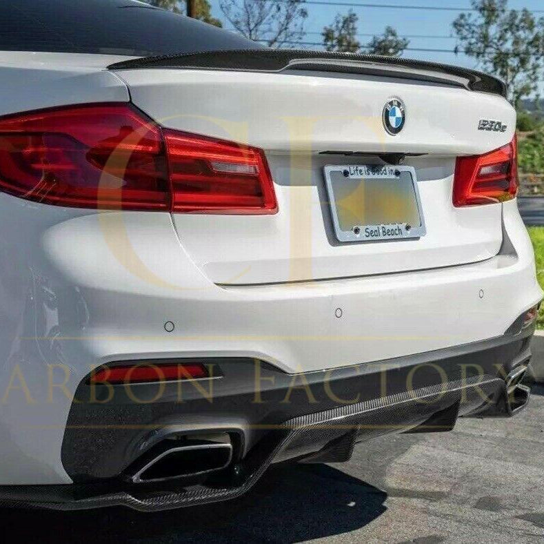 3D Style Carbon Fibre Rear Diffuser for BMW G30 G31 5 Series M Sport 17-23 - Carbon Factory
