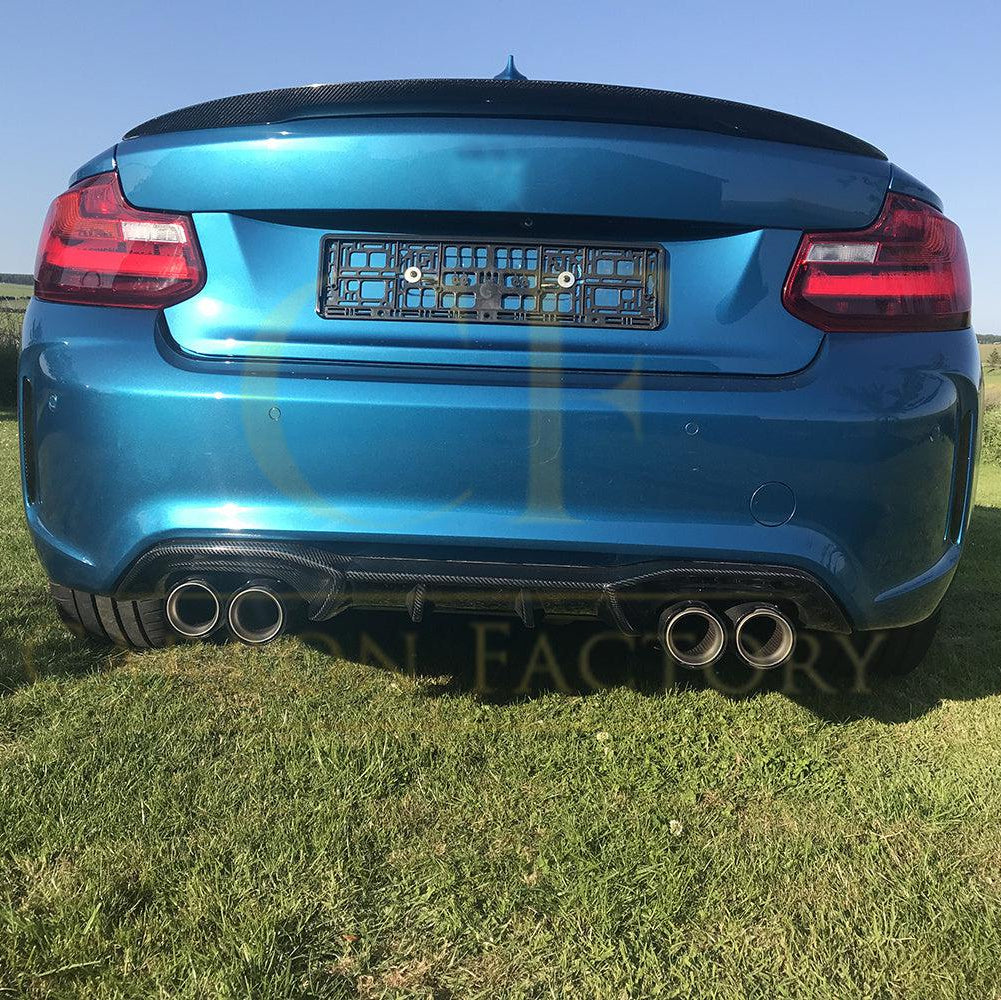 Big Fins Style Carbon Fibre Rear Diffuser for BMW F87 F87C M2 16-21 - Carbon Factory