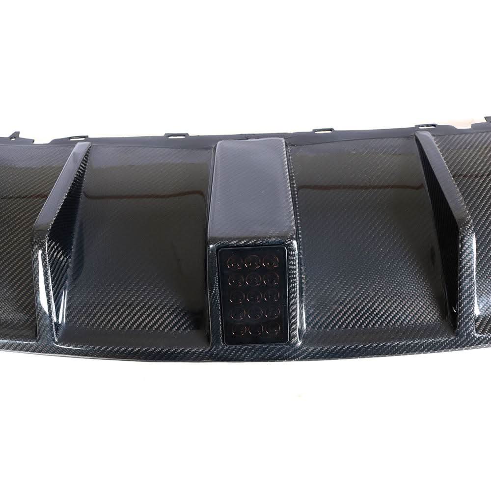 Carbon Fibre Rear Diffuser with LED for Audi 8V RS3 Saloon 17-20 - Carbon Factory