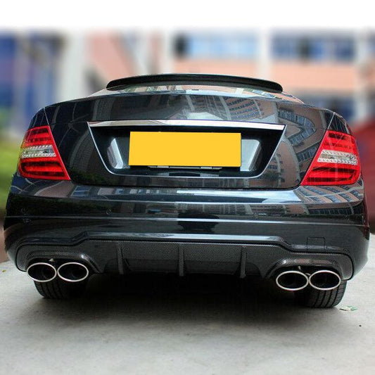 Carbon Fibre Small Fin Rear Diffuser for Mercedes Benz W204 C63 Facelift 12-14 - Carbon Factory