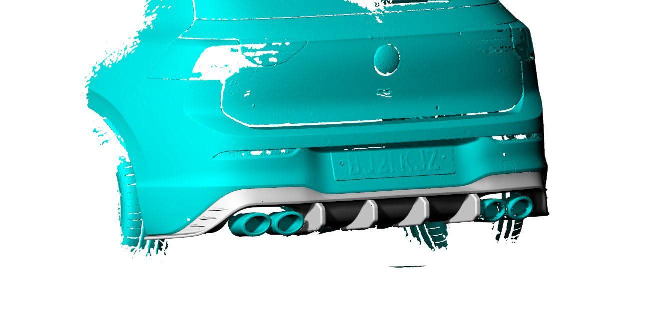 CF Style Carbon Fibre Rear Diffuser for VW Golf MK8 8R 21-Present - Carbon Factory