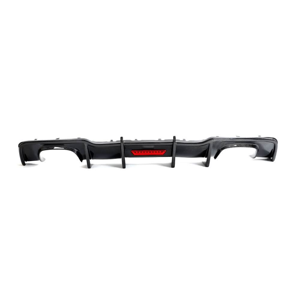 LED Carbon Fibre Rear Diffuser for Audi A3 S Line Hatchback S3 17-19 - Carbon Factory