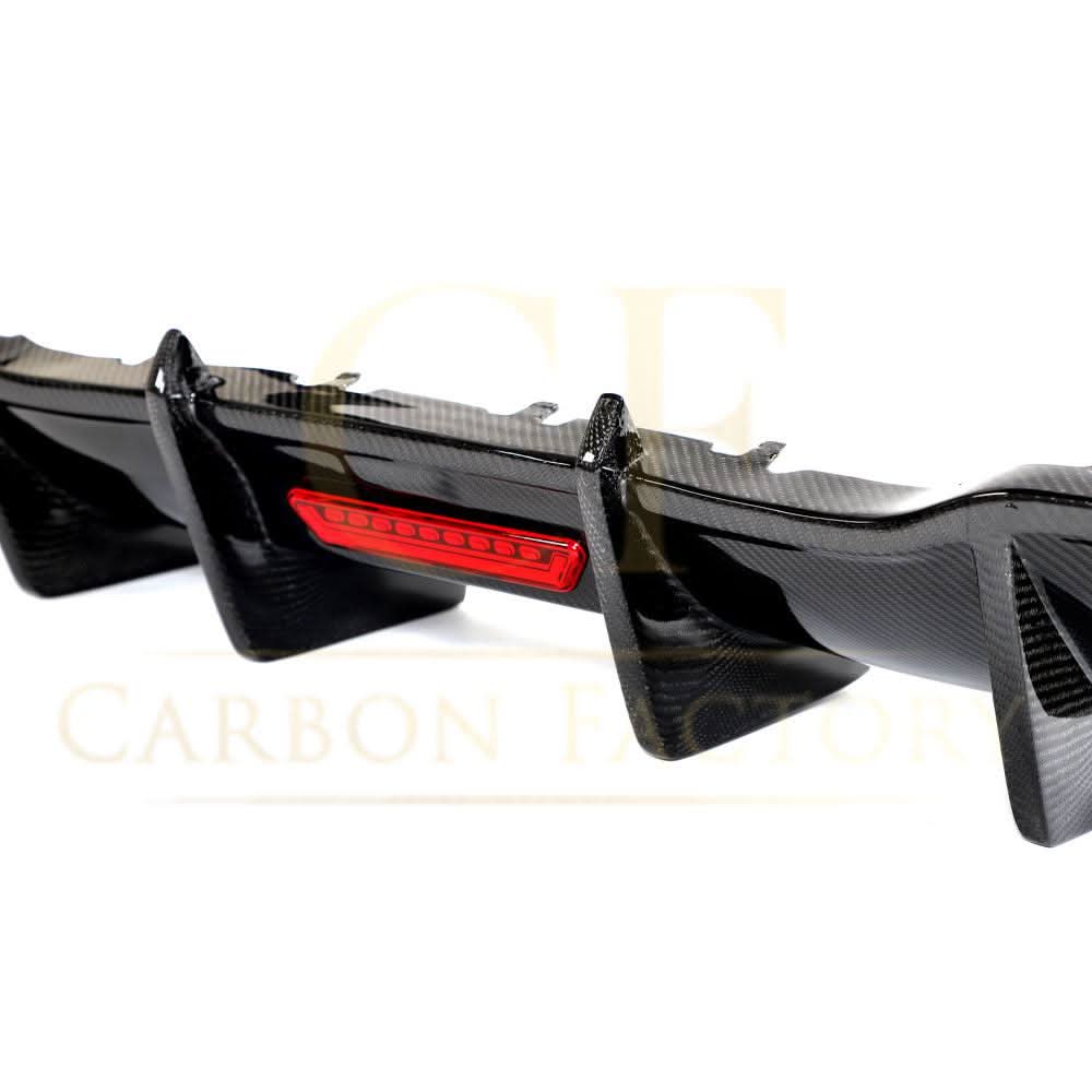 LED Carbon Fibre Rear Diffuser for Audi A3 S Line Hatchback S3 17-19 - Carbon Factory