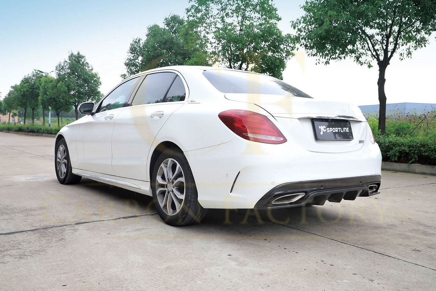 OEM Style Carbon Fibre Rear Diffuser for Mercedes W205 C43 & C Class Saloon 15-19 - Carbon Factory