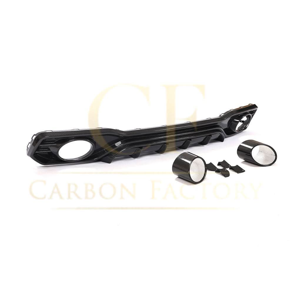 P Style Pre-Preg Carbon Fibre Rear Diffuser with Exhaust Tips for Audi 4K A7 S Line S7 19-22 - Carbon Factory