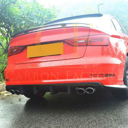 RS Style Carbon Fibre Rear Diffuser for Audi A3 S Line S3 Saloon 13-15 - Carbon Factory