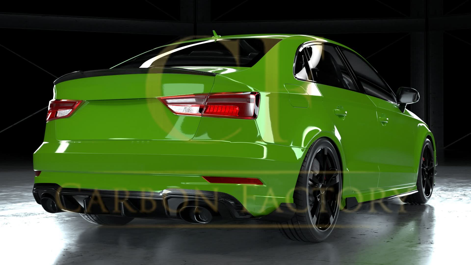 V Style Carbon Fibre Rear Diffuser for Audi 8V RS3 Saloon 17-20 - Carbon Factory