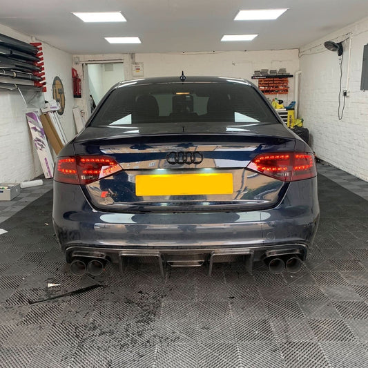 V Style Carbon Fibre Rear Diffuser for Audi S4 A4 S Line B8 08-12 - Carbon Factory