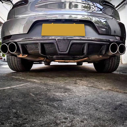 V Style Carbon Fibre Rear Diffuser for Porsche Macan 14-20 - Carbon Factory