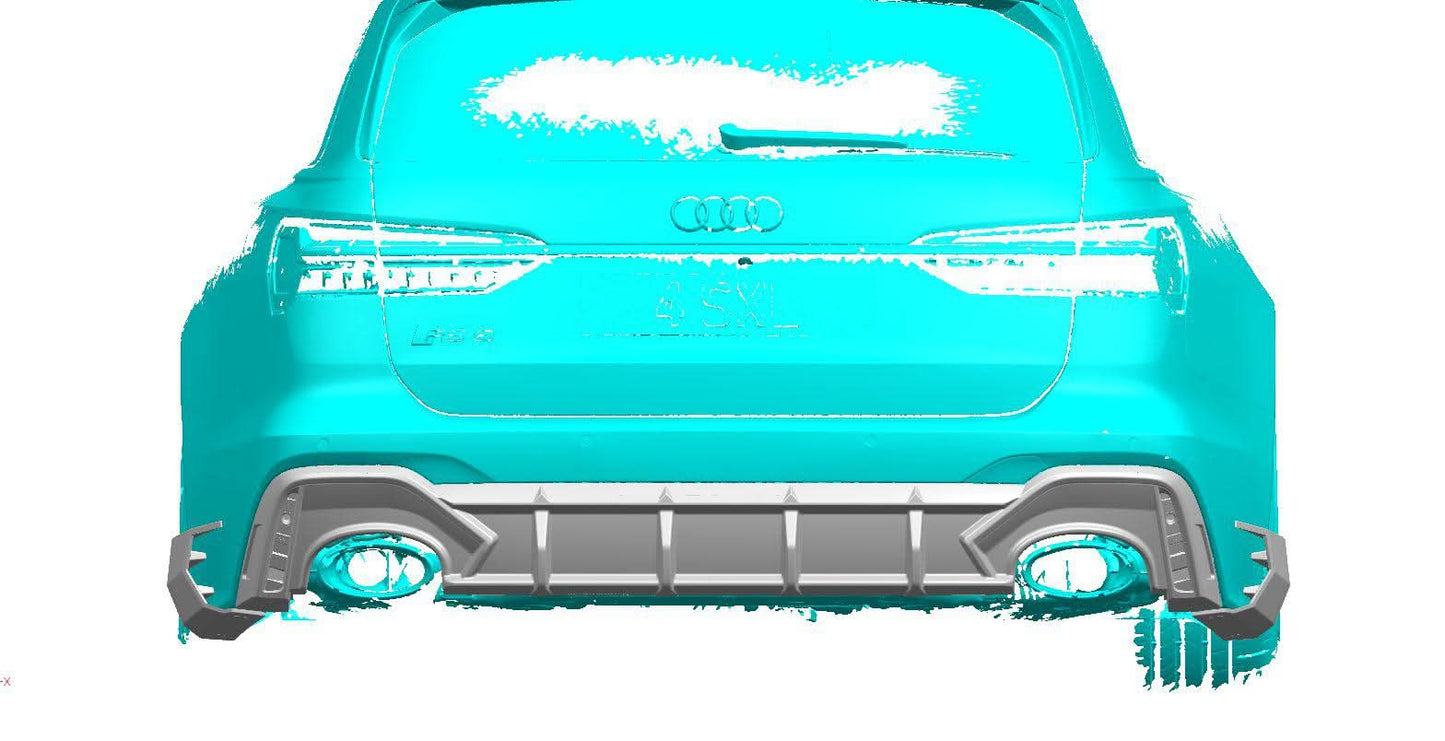 V Style Pre-Preg Carbon Fibre Diffuser for Audi C8 RS6 19-21 - Carbon Factory