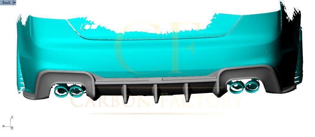 V Style Pre-Preg Carbon Fibre Rear Diffuser for Audi B9.5 A5 S Line & S5 20-22 - Carbon Factory