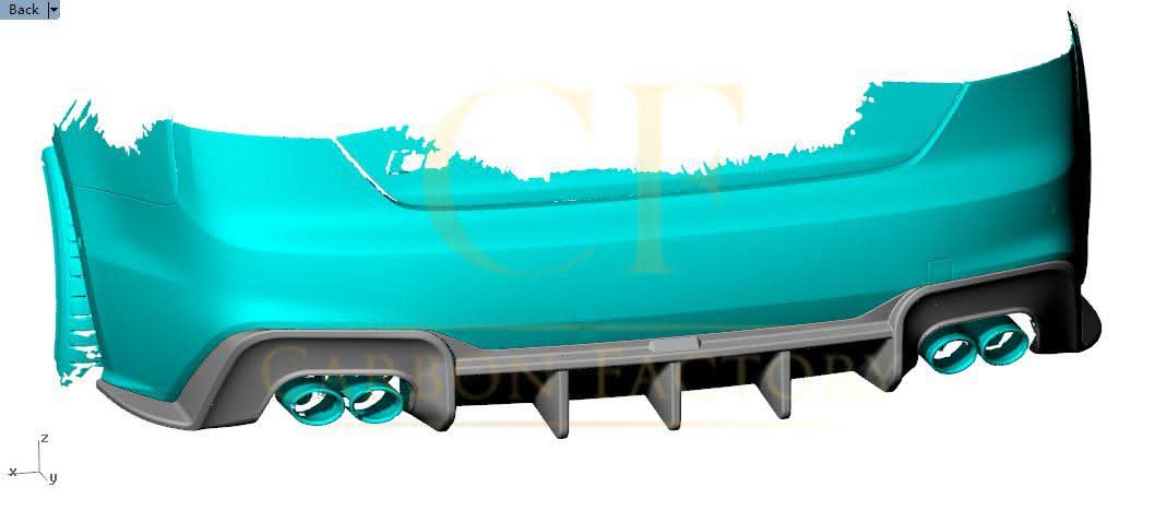 V Style Pre-Preg Carbon Fibre Rear Diffuser for Audi B9.5 A5 S Line & S5 20-22 - Carbon Factory