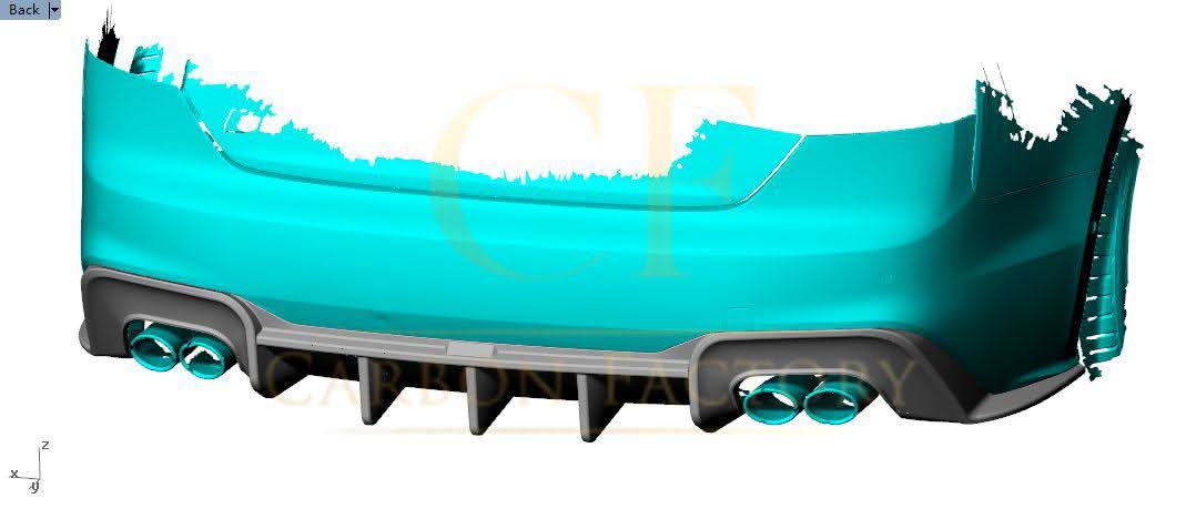 V Style Pre-Preg Carbon Fibre Rear Diffuser for Audi B9.5 A5 S Line & S5 20-22 - Carbon Factory