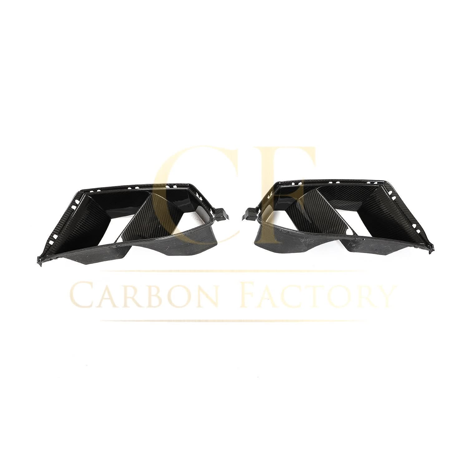 Carbon fibre front bumper inserts for BMW G80 M3, G82 G83 M4, exterior trims, showcasing sleek carbon fibre material.