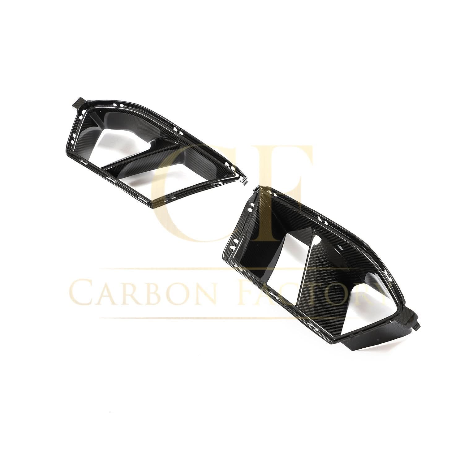Carbon fibre front bumper inserts for BMW G80 M3 G82 G83 M4 exterior trims, showcasing sleek, lightweight carbon fiber design.