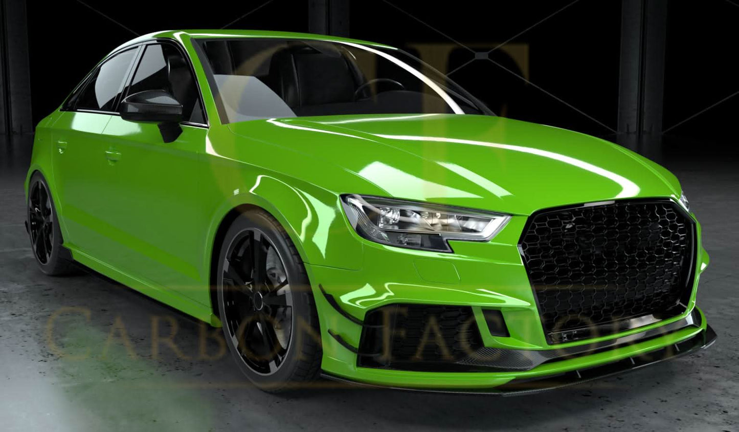 Carbon Fibre Front Bumper Trims for Audi 8V RS3 Saloon 17-20 - Carbon Factory