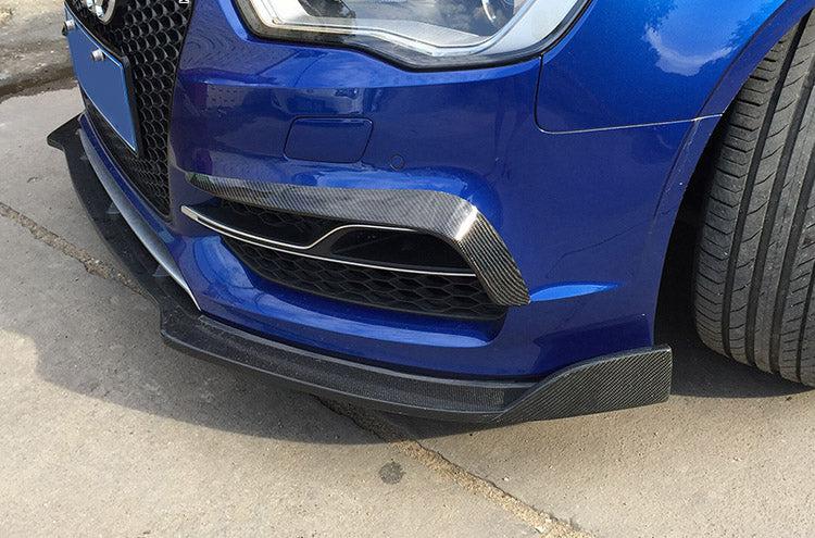 Carbon Fibre Front Bumper Trims for Audi A3 S Line S3 Saloon 13-15 - Carbon Factory