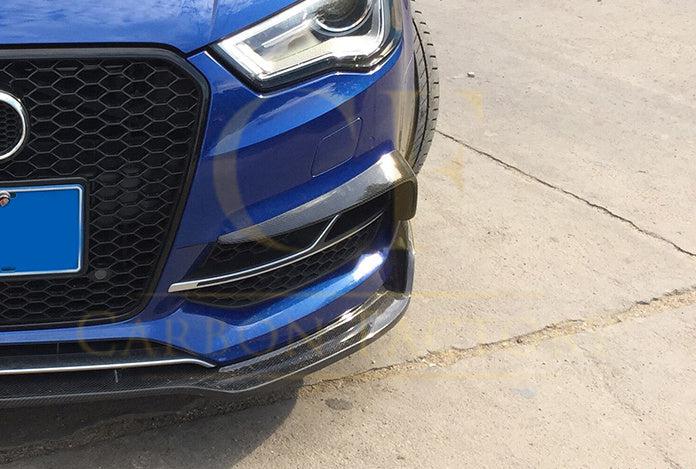 Carbon Fibre Front Bumper Trims for Audi A3 S Line S3 Saloon 13-15 - Carbon Factory