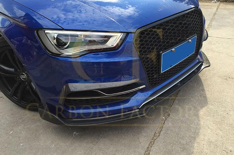 Carbon Fibre Front Bumper Trims for Audi A3 S Line S3 Saloon 13-15 - Carbon Factory
