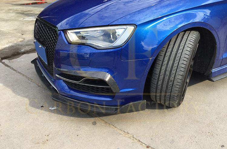 Carbon Fibre Front Bumper Trims for Audi A3 S Line S3 Saloon 13-15 - Carbon Factory