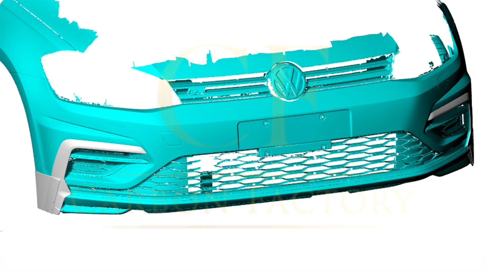 Carbon Fibre Front Bumper Trims for VW Golf MK7.5 R 18-20 - Carbon Factory